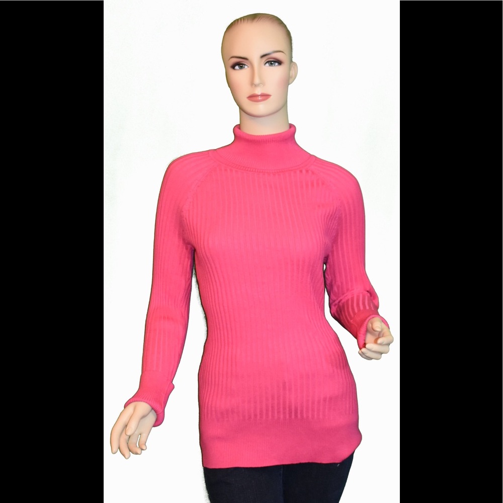 pink Rose Pink Turtleneck Sweater